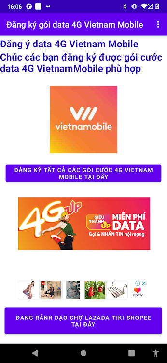 Đăng ký 4G Vietnam Mobile - 1.0 - (Android)