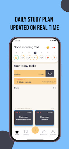 Screenshot of YourStep: Focus Study Calendar