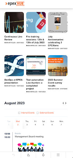 Android application EPEX Hub screenshort