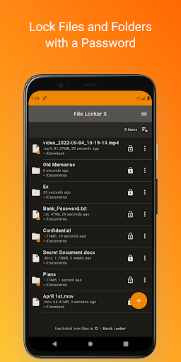 Android application File Locker X screenshort