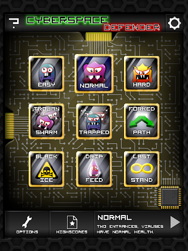 Android application Cyberspace Defender screenshort