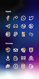 Aline Yellow icon pack Pro Paid Apk – linear yellow icons 5