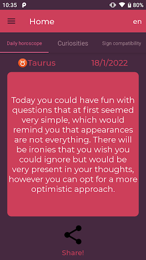 Android application Definitive Horoscope screenshort