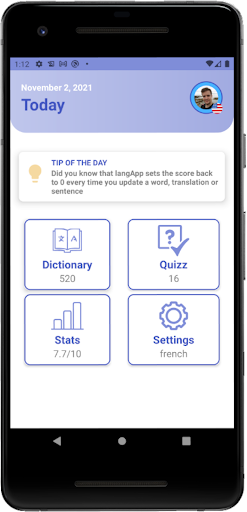 Android application Lang App: Learn new words screenshort