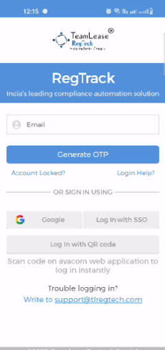 Android application RegTrack screenshort