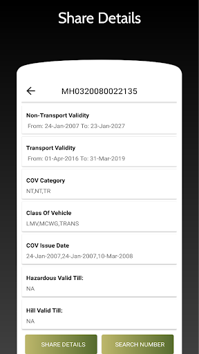 Vehicle Registration Details - Live Petrol Price