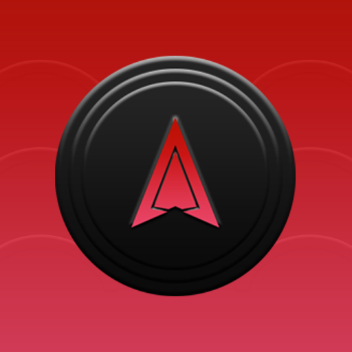 Stacked Red Icons logo