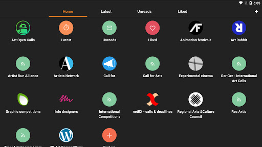 Android application Art Open Calls screenshort