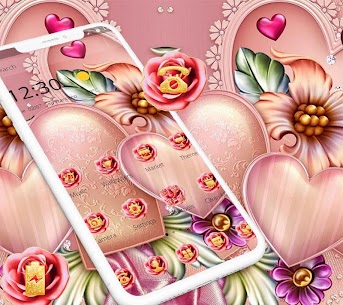 Pink Rose Romantic Heart Theme 3