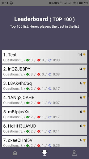 Quiz App Celebrities Screen 3