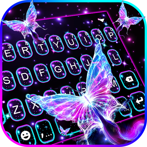 Shiny Neon Butterfly Theme  Icon
