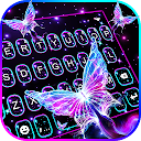 Shiny Neon Butterfly Keyboard Theme