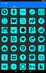 Cyan and Black Icon Pack ✨Free✨