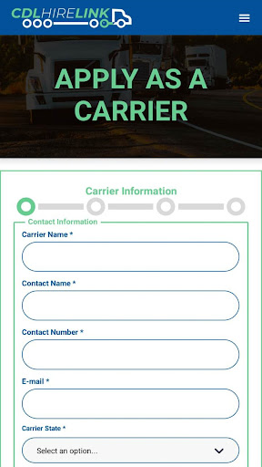CDL HIRE LINK Screen 2