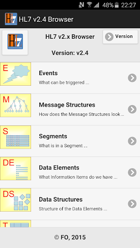 HL7 v2.4 Browser Screenshot