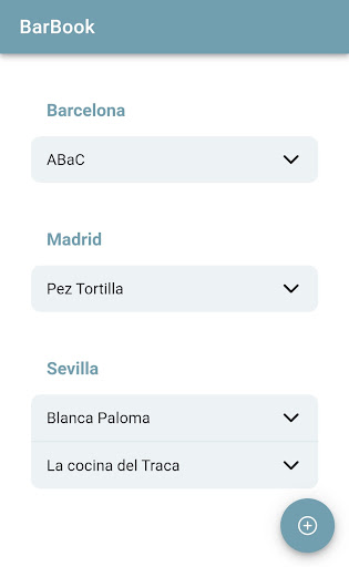 Android application BarBook - Agenda de bares screenshort