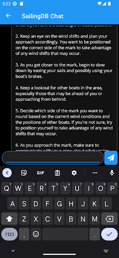 Android application SailingDB AI Chat screenshort