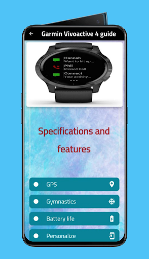 Android application Garmin Vivoactive 4 guide screenshort
