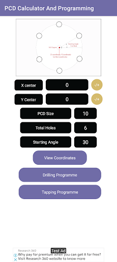 PCD Calculator and Programming Screen 2