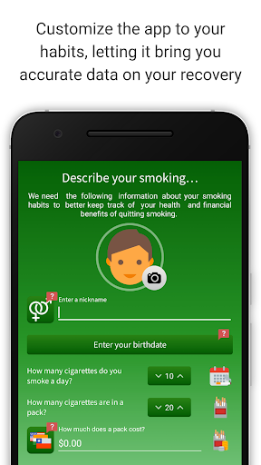 Android application SmokeQuitter screenshort