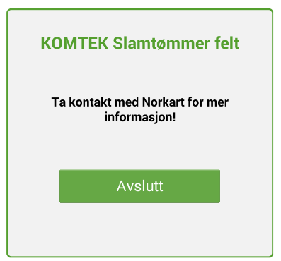 Android application KOMTEK Slamtømmer felt - mobil screenshort
