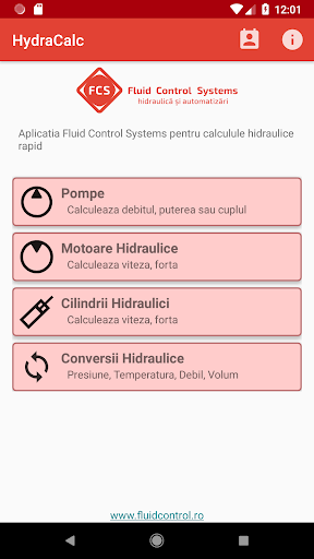 Android application HydraCalc screenshort