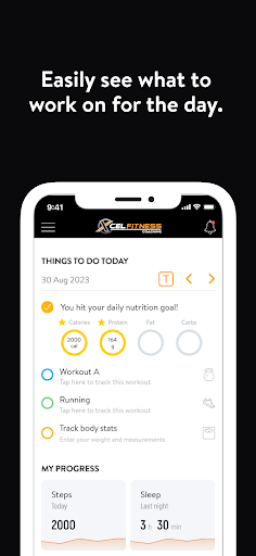 Xcel Fitness Coaching Screen 2