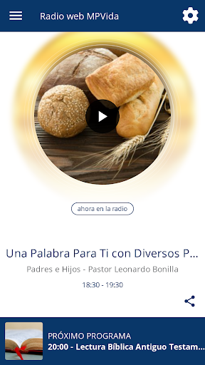 Android application Radio web MPVida screenshort
