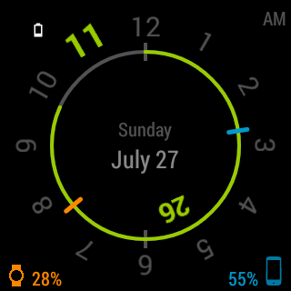 Android application Chrono Watch Face for Wear screenshort