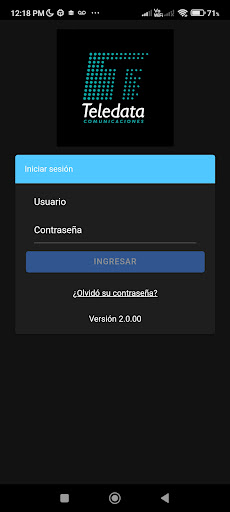 Android application Teledata V2 screenshort