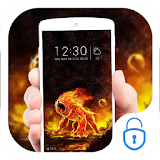 Lion howl fiery fire theme icon