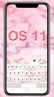 screenshot of Os11 Pink Marble Keyboard Them