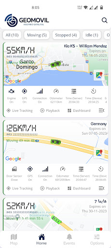 Android application Geomovil GPS screenshort