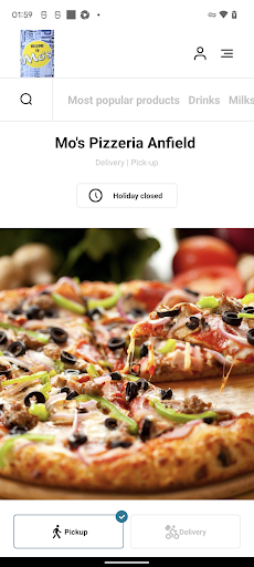 Android application Mo's Pizzeria Anfield screenshort