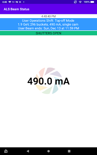 ALS Beam Status Screen 3