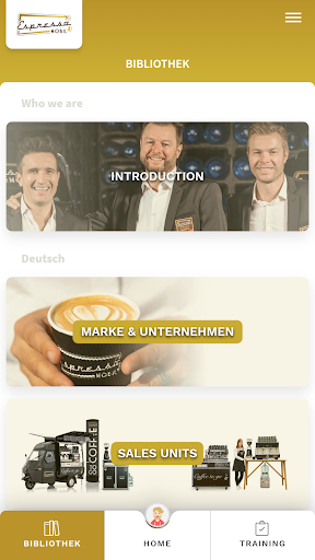 Android application ESPRESSOMOBIL onboarding screenshort