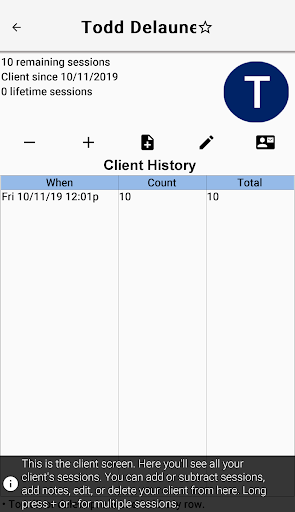 Client Tracker Screen 2