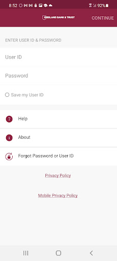 Gibsland Bank Mobile Screen 2