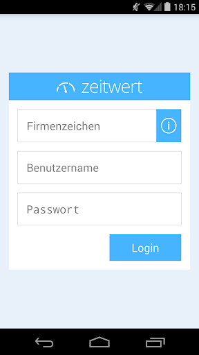Android application zeitwert screenshort