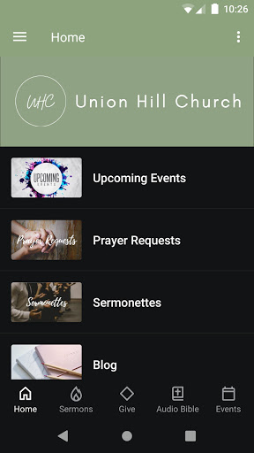 Android application Union Hill Church screenshort