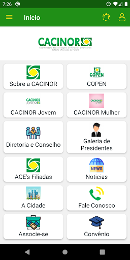 Android application CACINOR screenshort