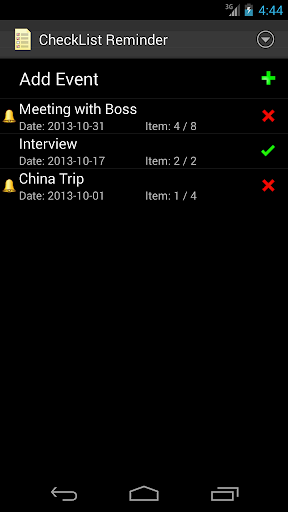 CheckList Reminder Screen 3