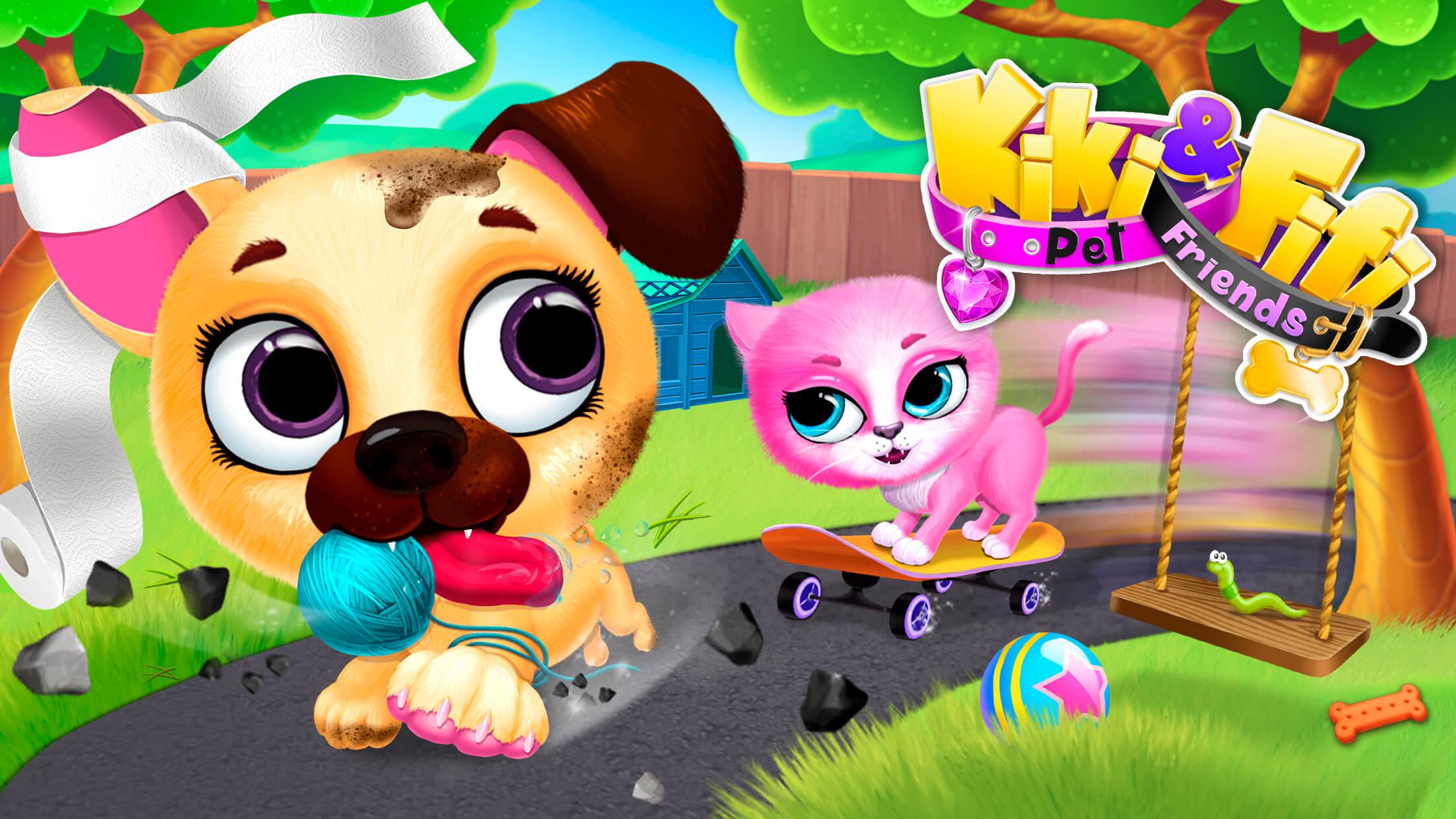 Android application Kiki & Fifi Pet Friends - Virtual Cat & Dog Care screenshort