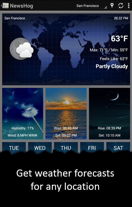 Android application News & Weather screenshort
