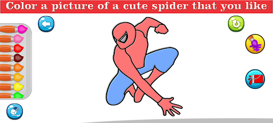 Coloring Cute Spider Superhero