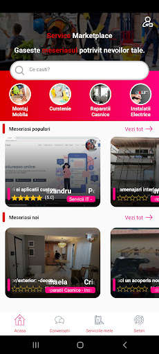 Android application Service Marketplace screenshort