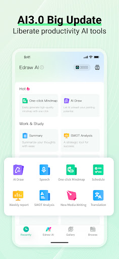 Screenshot of EdrawMind: AI Mind map & Note
