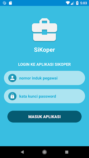 Android application SiKoper Bappelitbang screenshort