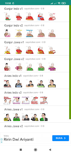 Android application Stiker Ganjar Anies for 2024 screenshort