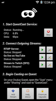 screenshot of QuestCast: Twitch,YouTube…stream from Oculus Quest